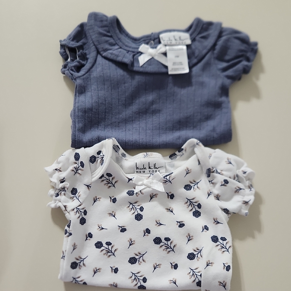 Nicole Miller Navy Blue And White Onesies.